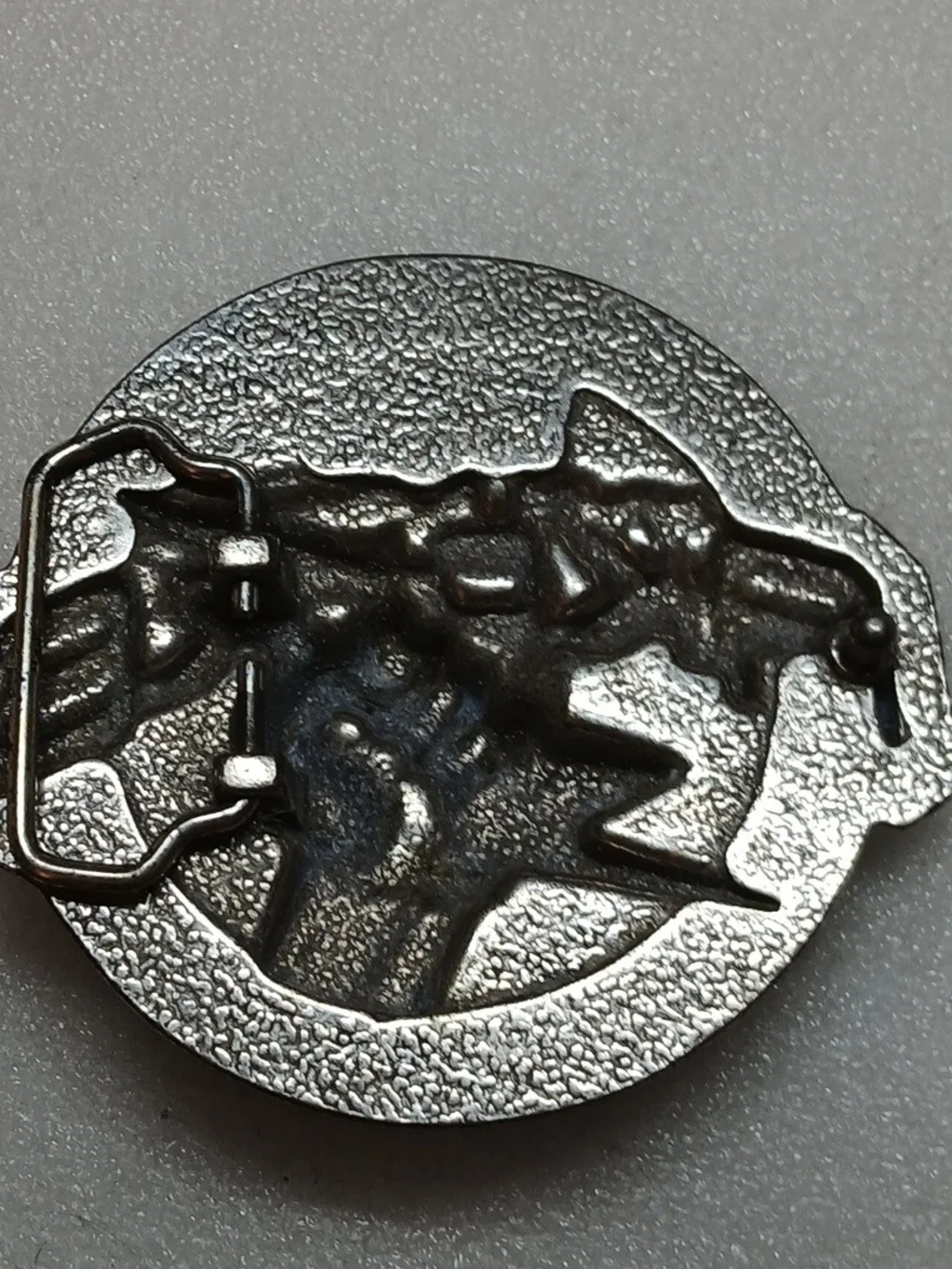 Akademiks Silver Fist Lightning Medallion Belt Buckle